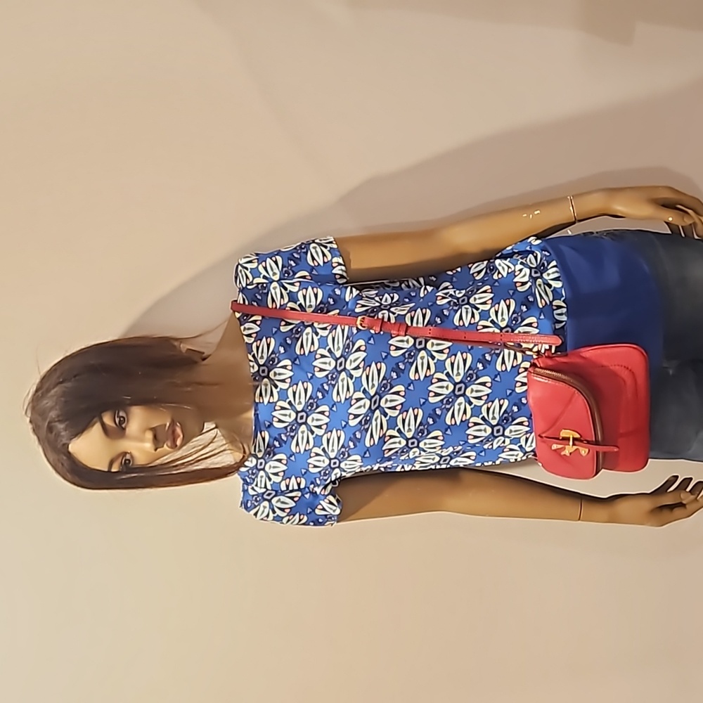 Women's multicolored short sleeve blouse